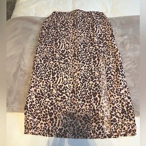 Cheetah midi skirt with slit